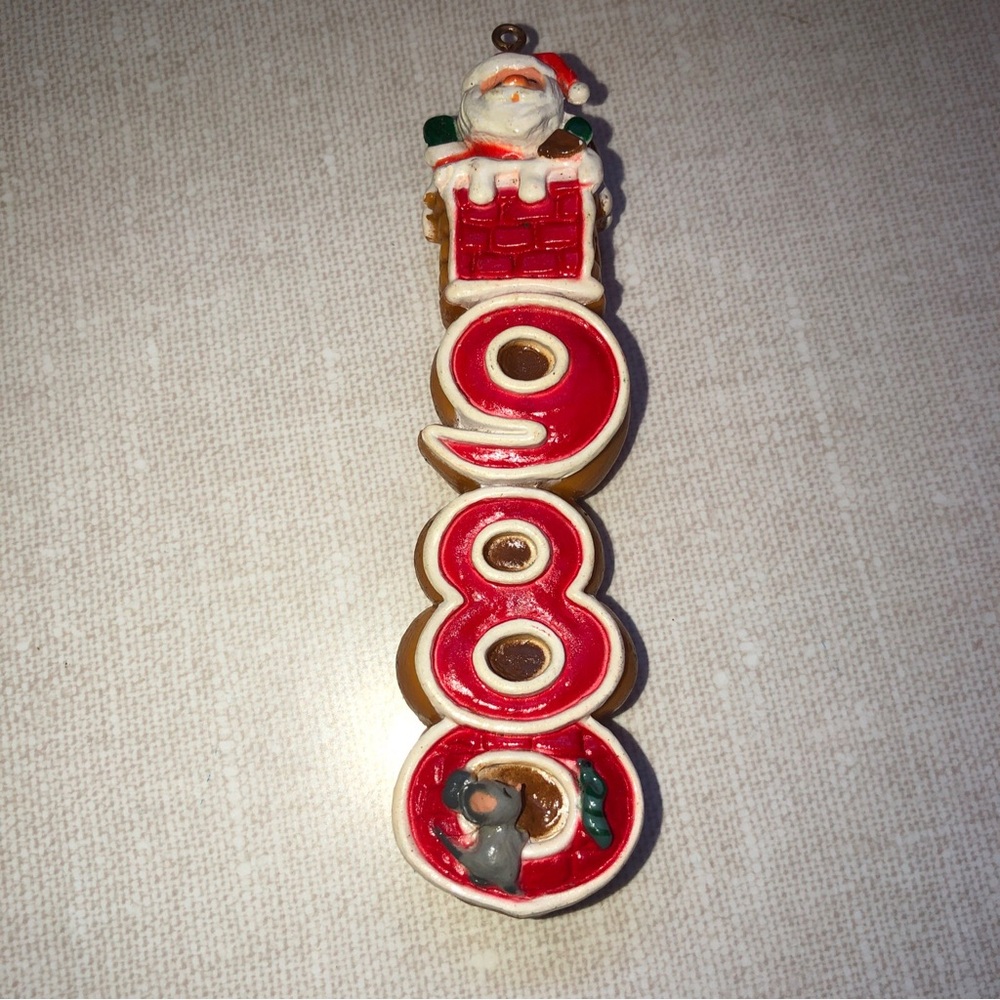 Vintage Hallmark 1980 Santa Claus Chimney Christmas Tree‎ Ornament